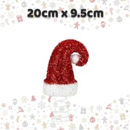 VFM e-Store Christmas Santa Hat Decoration 20cm x 9.5cm Red X 1 - Size: 20 cm x 9.5 cm - thumbnail 2