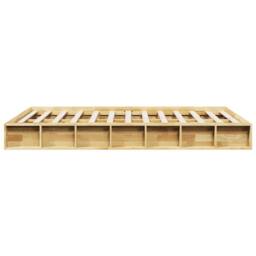 Berkfield Home Bed Frame without Mattress 120x200 cm Solid Wood Oak in Brown - Size: Small Double - thumbnail 7