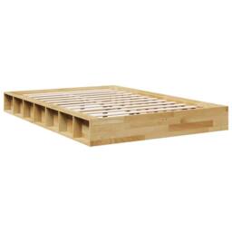 Berkfield Home Bed Frame without Mattress 120x200 cm Solid Wood Oak in Brown - Size: Small Double - thumbnail 3