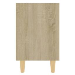 Berkfield Home Bed Cabinets with Solid Wood Legs 2 pcs Sonoma Oak 40x30x50 cm in Brown - Size: 40 x 30 x 50 cm - thumbnail 6