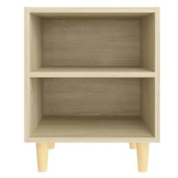 Berkfield Home Bed Cabinets with Solid Wood Legs 2 pcs Sonoma Oak 40x30x50 cm in Brown - Size: 40 x 30 x 50 cm - thumbnail 5