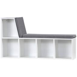 Pirlo Plush Modern Bookcase Storage Cabinet With Reading Seat White - thumbnail 7