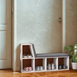 Pirlo Plush Modern Bookcase Storage Cabinet With Reading Seat White - thumbnail 6
