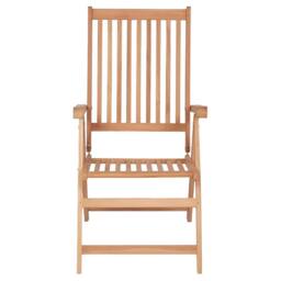 Berkfield Home Reclining Garden Chairs 6 pcs Solid Teak Wood in Brown - thumbnail 1