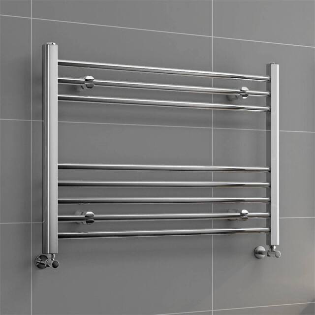 Havendro Bathroom Heated Towel Radiator Chrome Warmer Rad in Silver - Size: 50 cm x 80 cm - image 1