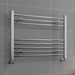 Havendro Bathroom Heated Towel Radiator Chrome Warmer Rad in Silver - Size: 50 cm x 80 cm - thumbnail 1