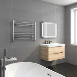 Havendro Bathroom Heated Towel Radiator Chrome Warmer Rad in Silver - Size: 50 cm x 80 cm - thumbnail 3
