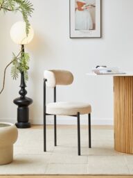 Nordlys Set of 2 Scandinavian Metal Dining Room Chairs in Cream - thumbnail 7