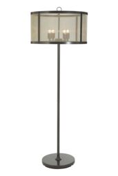 Orsina Black Finish Floor Lamp With Gold Accents, Industrial Iron Mesh Candle Style Floor Lamp, Lighting Feature - thumbnail 1
