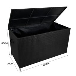 Monstershop Aluminium 4 Piece Sofa Set with Black Rattan Storage Box - White - thumbnail 6