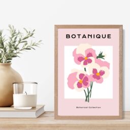 ARTZE Green & Beige Wildflower Flower Market Minimalist Framed Print SIZE: A3 with Oak Frame - Size: A4 - thumbnail 2