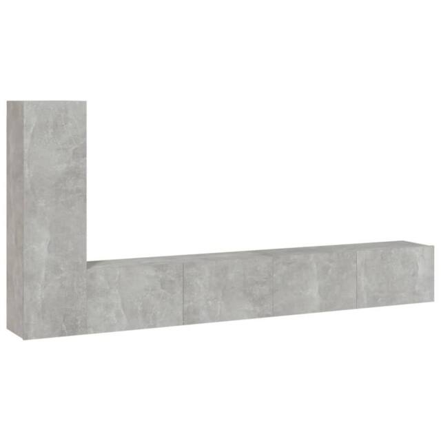 Berkfield Home 3 Piece TV Cabinet Set Concrete Grey Engineered Wood - image 1