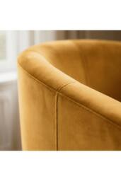 Home Source Velvet Fabric Tub Chair Sofa Armchair Living Room Modern Office in Mustard - thumbnail 2