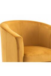 Home Source Velvet Fabric Tub Chair Sofa Armchair Living Room Modern Office in Mustard - thumbnail 8
