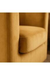 Home Source Velvet Fabric Tub Chair Sofa Armchair Living Room Modern Office in Mustard - thumbnail 3