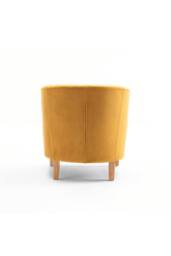 Home Source Velvet Fabric Tub Chair Sofa Armchair Living Room Modern Office in Mustard - thumbnail 7