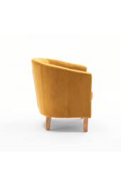 Home Source Velvet Fabric Tub Chair Sofa Armchair Living Room Modern Office in Mustard - thumbnail 9