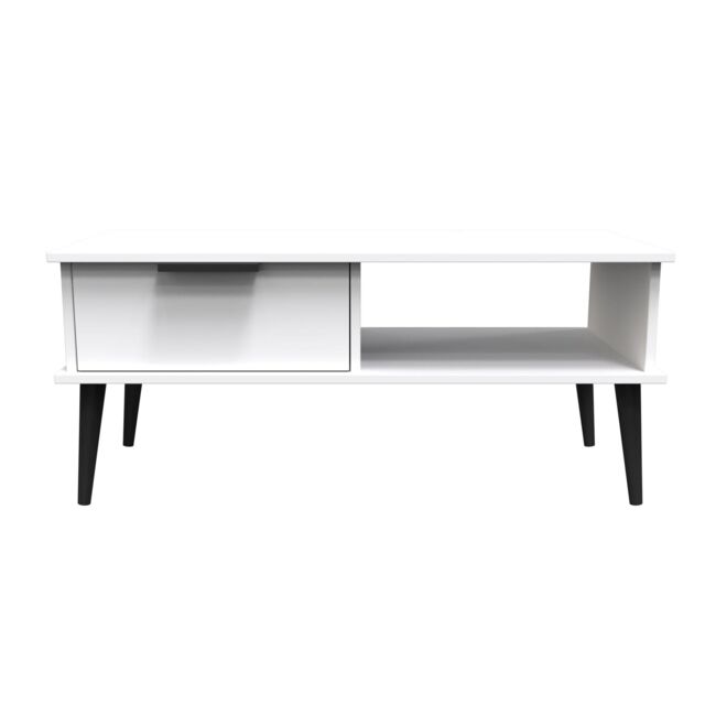 Ready Assembled 2 U Fuji 1 Drawer Coffee Table (Ready Assembled) in White - image 1
