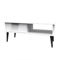Ready Assembled 2 U Fuji 1 Drawer Coffee Table (Ready Assembled) in White - thumbnail 3