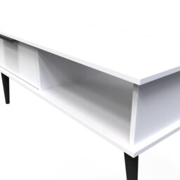 Ready Assembled 2 U Fuji 1 Drawer Coffee Table (Ready Assembled) in White - thumbnail 4