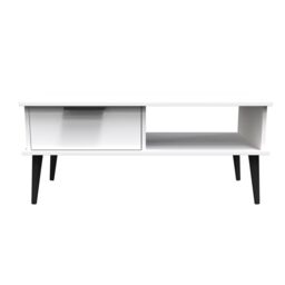 Ready Assembled 2 U Fuji 1 Drawer Coffee Table (Ready Assembled) in White - thumbnail 1