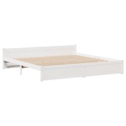 Berkfield Home Bed Frame with Headboard without Mattress White 180x200 cm Super King - thumbnail 4