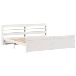 Berkfield Home Bed Frame with Headboard without Mattress White 180x200 cm Super King - thumbnail 3
