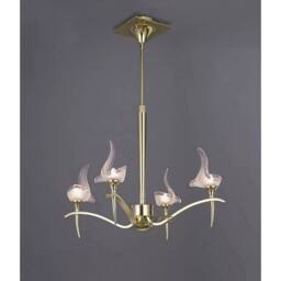 Netlighting Viena Telescopic Pendant Round 4 Light G9 Polished Brass in Yellow - thumbnail 2