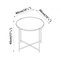 Havendro White Round Set of 2 Marble Effect Coffee Tables Metal Frame - thumbnail 2