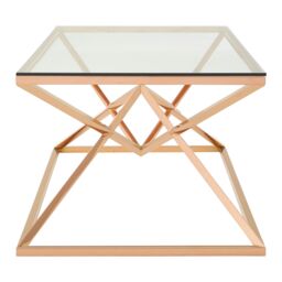 Orsina Geometric Design Corseted Coffee Table, Stunning Display Table, Easily Maintained Decorative Table in Gold - thumbnail 3
