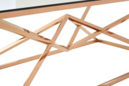 Orsina Geometric Design Corseted Coffee Table, Stunning Display Table, Easily Maintained Decorative Table in Gold - thumbnail 4