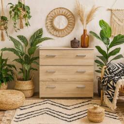 Wyld Haus Berlin 3 Drawer Chest Light Oak Effect in Natural - thumbnail 1