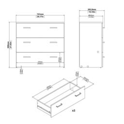 Wyld Haus Berlin 3 Drawer Chest Light Oak Effect in Natural - thumbnail 9
