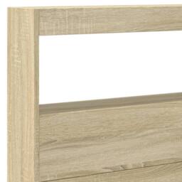 Berkfield Home Headboard Cabinet with LED Sonoma Oak 220x17x102 cm in Light Oak - Size: 220 x 17 x 102 cm - thumbnail 9