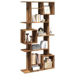 Berkfield Home Book Cabinet Old Wood 92x29x188 cm Engineered Wood in Brown - Size: 92 x 29 x 188 cm - thumbnail 4