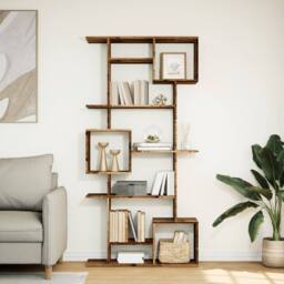 Berkfield Home Book Cabinet Old Wood 92x29x188 cm Engineered Wood in Brown - Size: 92 x 29 x 188 cm - thumbnail 3