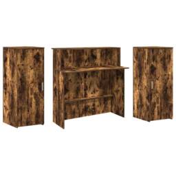Berkfield Home Reception Desk Smoked Oak 180x50x103.5 cm Engineered Wood in Brown - thumbnail 7