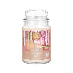 Voltico 18oz Sparkle Fizz Scented Soy Wax Candle in Glass Jar in Yellow - thumbnail 1
