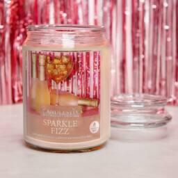Voltico 18oz Sparkle Fizz Scented Soy Wax Candle in Glass Jar in Yellow - thumbnail 3