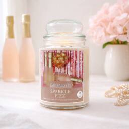 Voltico 18oz Sparkle Fizz Scented Soy Wax Candle in Glass Jar in Yellow - thumbnail 2