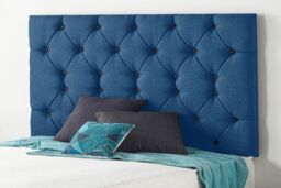 Somnior Premier Divan Bed with 24Cm Deep Mattress & Headboard In Plush Fabric in Navy - Size: Small Single - thumbnail 5
