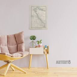 "Artery8 Great Barrier Reef Area Chart Map Kent Canvas Wall Art Print in White - Size: W12"" x H16""" - thumbnail 3
