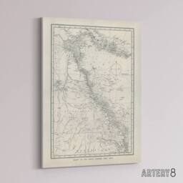 "Artery8 Great Barrier Reef Area Chart Map Kent Canvas Wall Art Print in White - Size: W12"" x H16""" - thumbnail 2
