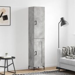 Berkfield Home Highboard Concrete Grey 34.5x34x180 cm Engineered Wood