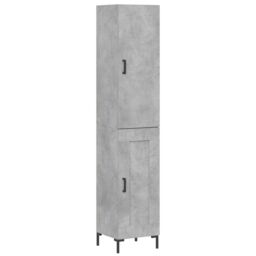 Berkfield Home Highboard Concrete Grey 34.5x34x180 cm Engineered Wood - thumbnail 2