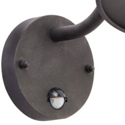 Loops 2 PACK IP44 Outdoor Wall Lamp Black Steel Fisherman PIR Lantern Porch Curved - thumbnail 4
