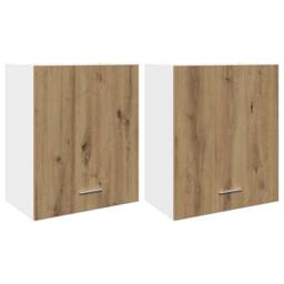 Berkfield Home Hanging Cabinets 2 pcs Artisan Oak 50x31x60 cm Engineered Wood in Brown - Size: 50 x 31 x 60 cm - thumbnail 1