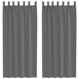 Berkfield Home Voile Curtains with Loops 2 pcs Dark Grey 140x225 cm - thumbnail 2