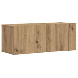 Berkfield Home Wall Mounted TV cabinets 3 pcs Artisan Oak Engineered Wood in Brown - thumbnail 4