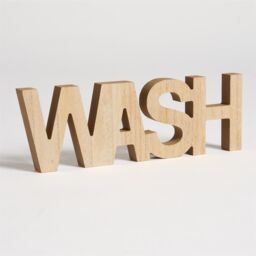 OHS Wash Sign Statue Ornaments Engineered Wood Bathroom Décor in Bronze - thumbnail 3